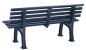 Preview: Bank 3 Sitzer aus Kunststoff, blau, 150 cm breit, stabile Gartenbank, Parkbank