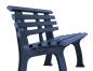 Preview: Bank 3 Sitzer aus Kunststoff, blau, 150 cm breit, stabile Gartenbank, Parkbank