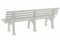 Preview: Bank 4 Sitzer aus Kunststoff, weiß, 200 cm, stabile Gartenbank Sitzbank Parkbank