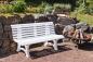 Preview: Gartenbank, Parkbank Bank 3 Sitzer stabile Kunststoffbank, weiß, 150 cm Sitzbank