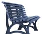 Preview: Gartenbank, Parkbank Bank 3 Sitzer stabile Kunststoffbank, blau, 150 cm Sitzbank