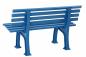 Preview: Bank 2 Sitzer aus Kunststoff Sitzbank himmelblau 120 cm, stabile Gartenbank, Parkbank