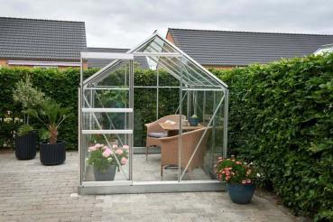 Preview: Gewächshaus Halls Popular 86 5,0m² Alu silber 3mm Sicherheitsglas