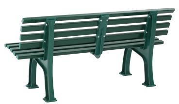 Preview: Bank 4 Sitzer aus Kunststoff, grün, 200 cm, stabile Gartenbank Sitzbank Parkbank