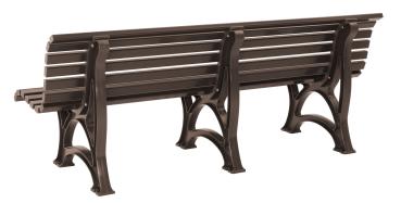 Preview: Bank 4 Sitzer aus Kunststoff, braun, 200 cm, stabile Gartenbank Sitzbank Parkbank, Blome