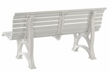 Preview: Gartenbank, Parkbank Bank 3 Sitzer stabile Kunststoffbank, weiß, 150 cm Sitzbank