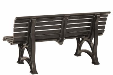 Preview: Gartenbank, Parkbank Bank 3 Sitzer stabile Kunststoffbank, braun, 150 cm Sitzbank