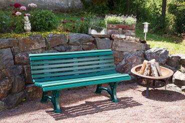 Preview: Gartenbank, Parkbank Bank 3 Sitzer stabile Kunststoffbank, grün, 150 cm Sitzbank