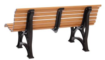 Preview: Gartenbank, Parkbank Bank 3 Sitzer stabile Kunststoffbank, holzoptik, 150 cm Sitzbank