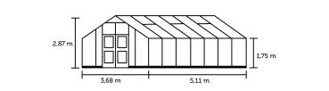 Preview: Gewächshaus Juliana Gartner 18,8m² Alu silber 10mm Doppelstegplatten