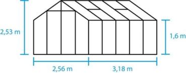 Preview: Halls Cotswold Blockley 810 8,1 m²  schwarz 3 mm Sicherheitsglas + Fundamentrahmen
