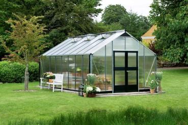 Preview: Gewächshaus Juliana Gartner 21,4m² Alu silber 10mm Doppelstegplatten