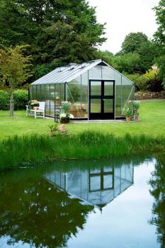 Preview: Gewächshaus Juliana Gartner 21,4m² Alu silber 10mm Doppelstegplatten