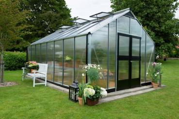 Preview: Gewächshaus Juliana Gartner 21,4m² Alu silber 10mm Doppelstegplatten