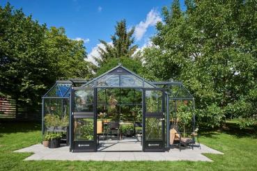 Preview: Juliana Orangeri 21,5 m² anthrazit/schwarz 3 mm gehärtetes Glas