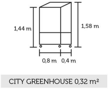 Gewächshaus Balkon Juliana Urban City Greenhouse 0,32m² 4mm SHG