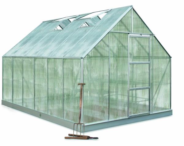 HALLS GEWÄCHSHAUS UNIVERSAL 9,9 M² ALU/BLANK  6 MM  SDPL