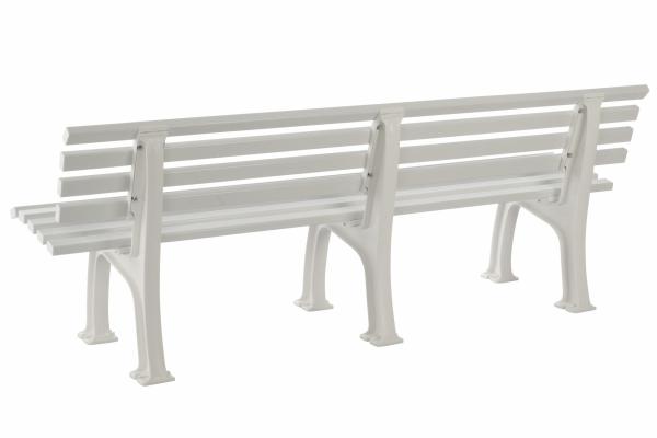Bank 4 Sitzer aus Kunststoff, weiß, 200 cm, stabile Gartenbank Sitzbank Parkbank