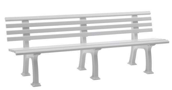 Bank 4 Sitzer aus Kunststoff, weiß, 200 cm, stabile Gartenbank Sitzbank Parkbank