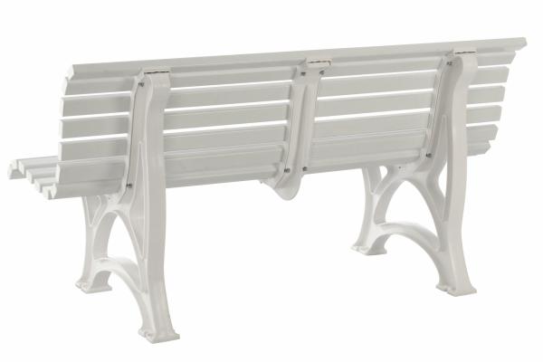 Gartenbank, Parkbank Bank 3 Sitzer stabile Kunststoffbank, weiß, 150 cm Sitzbank