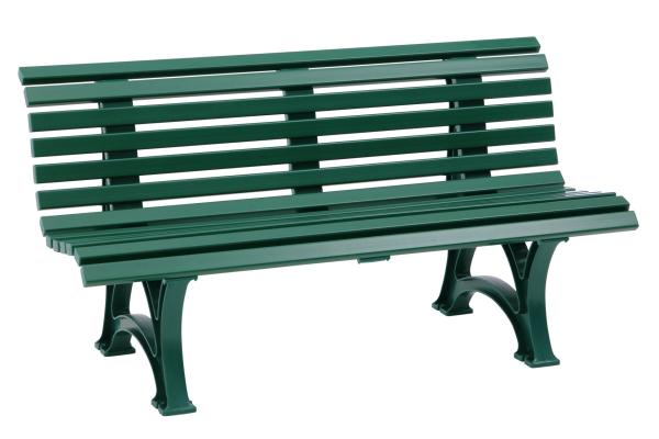 Gartenbank, Parkbank Bank 3 Sitzer stabile Kunststoffbank, grün, 150 cm Sitzbank