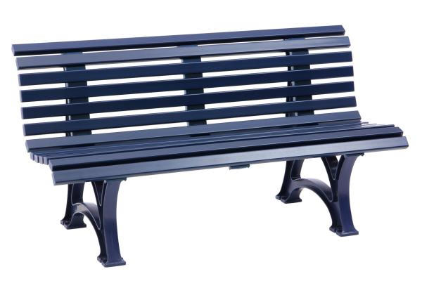 Gartenbank, Parkbank Bank 3 Sitzer stabile Kunststoffbank, blau, 150 cm Sitzbank