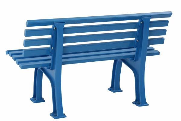 Bank 2 Sitzer aus Kunststoff Sitzbank himmelblau 120 cm, stabile Gartenbank, Parkbank