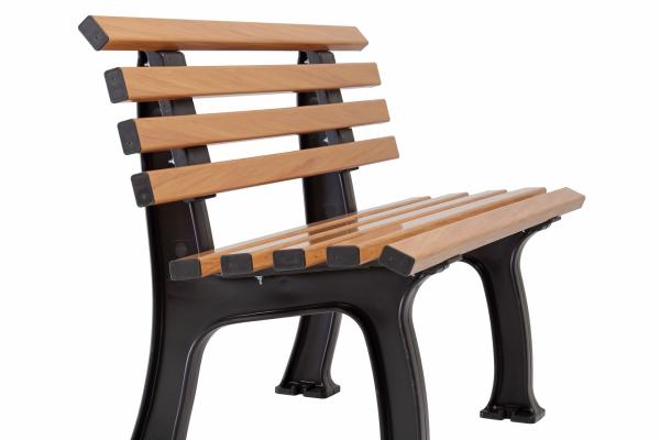 Bank 2 Sitzer aus Kunststoff Sitzbank holzoptik 120 cm, stabile Gartenbank, Parkbank