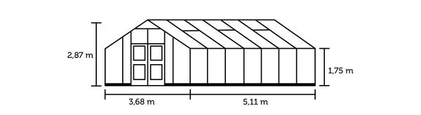 Gewächshaus Juliana Gartner 18,8m² Alu silber 10mm Doppelstegplatten