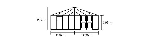 Gewächshaus Juliana Oase 8,8 m² Alu anthrazit / 3 mm Sicherheitsglas