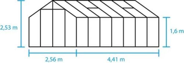 Halls Cotswold Blockley 814 11,3 m² schwarz 3 mm Sicherheitsglas + Fundamentrahmen