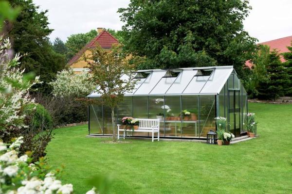 Gewächshaus Juliana Gartner 21,4m² Alu silber 10mm Doppelstegplatten