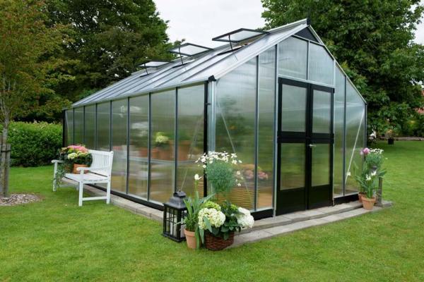 Gewächshaus Juliana Gartner 21,4m² Alu silber 10mm Doppelstegplatten