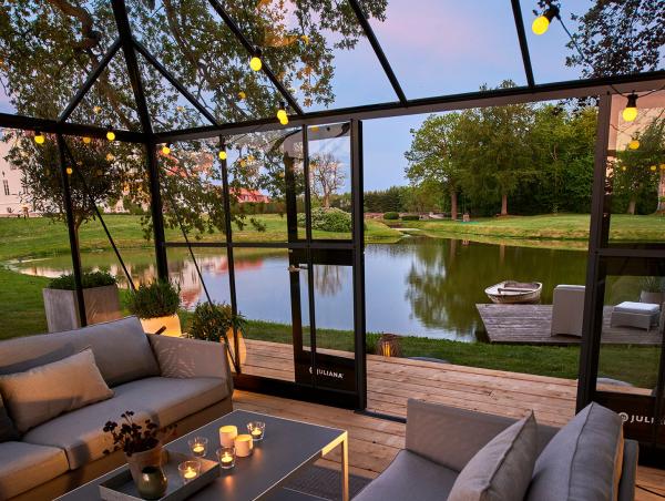 Gewächshaus Juliana Grand Oase 18,8m² Alu anthrazit 3 mm Sicherheitsglas