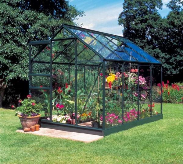 Gewächshaus Halls Popular 86 5,0m² Alu grün 3mm Sicherheitsglas