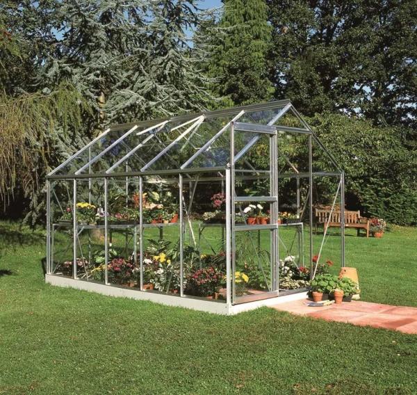 Gewächshaus Halls Popular 106 6,2m² Alu silber 3mm Sicherheitsglas