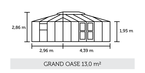 Gewächshaus Juliana Grand Oase 13m² Alu anthrazit 3 mm Sicherheitsglas